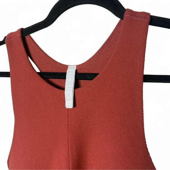 Athleta Winona Midi Support Dress Rust Red Cutout Back Pockets Size M - Picture 4 of 8